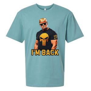 Trump 45 47 IM Back Orange Skull Inauguration 2025 Maga Sueded Cloud Jersey T-Shirt