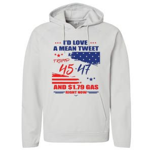 Trump 45 47 ID Love A Mean Tweet Performance Fleece Hoodie