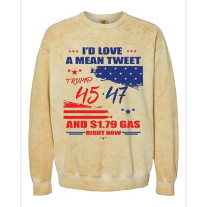 Trump 45 47 ID Love A Mean Tweet Colorblast Crewneck Sweatshirt