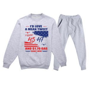 Trump 45 47 ID Love A Mean Tweet Premium Crewneck Sweatsuit Set