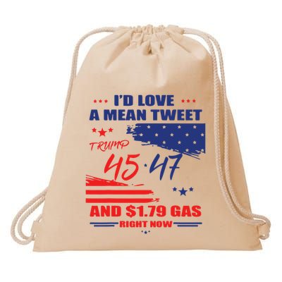 Trump 45 47 ID Love A Mean Tweet Drawstring Bag