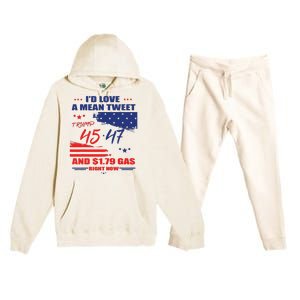 Trump 45 47 ID Love A Mean Tweet Premium Hooded Sweatsuit Set