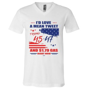 Trump 45 47 ID Love A Mean Tweet V-Neck T-Shirt