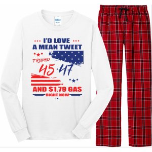 Trump 45 47 ID Love A Mean Tweet Long Sleeve Pajama Set