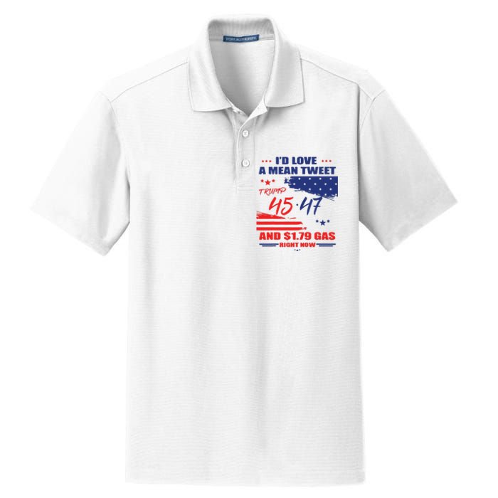 Trump 45 47 ID Love A Mean Tweet Dry Zone Grid Polo