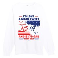 Trump 45 47 ID Love A Mean Tweet Premium Crewneck Sweatshirt