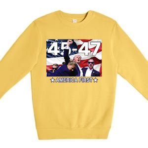 Trump 45 – 47 America First Premium Crewneck Sweatshirt