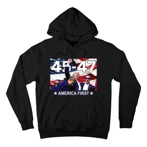 Trump 45 – 47 America First Hoodie