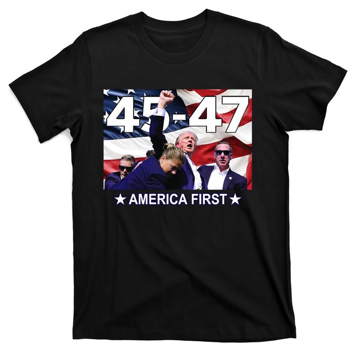 Trump 45 – 47 America First T-Shirt