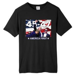 Trump 45 – 47 America First Tall Fusion ChromaSoft Performance T-Shirt