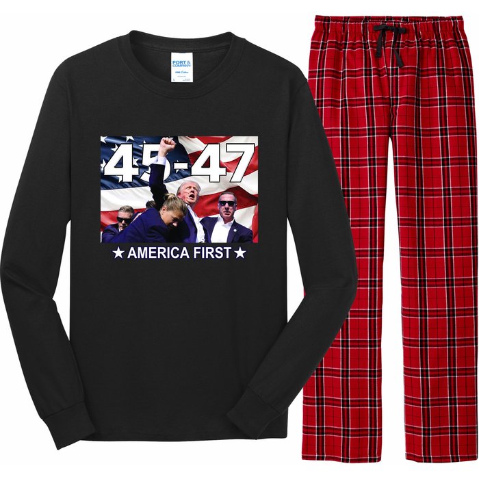 Trump 45 – 47 America First Long Sleeve Pajama Set