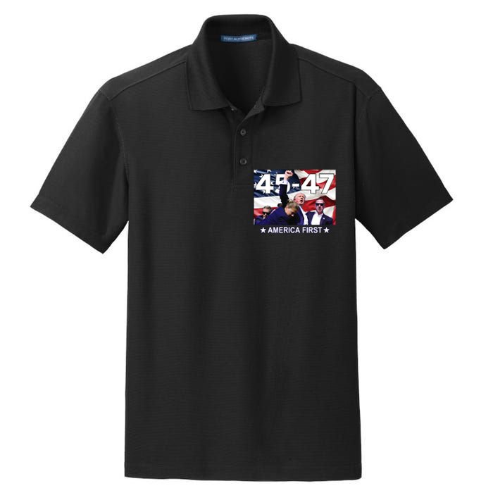 Trump 45 – 47 America First Dry Zone Grid Polo