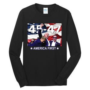 Trump 45 – 47 America First Tall Long Sleeve T-Shirt