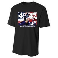 Trump 45 – 47 America First Performance Sprint T-Shirt