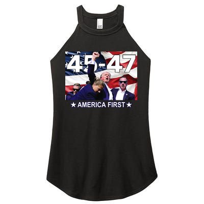 Trump 45 – 47 America First Women's Perfect Tri Rocker Tank