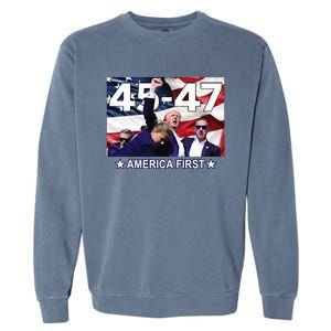 Trump 45 – 47 America First Garment-Dyed Sweatshirt