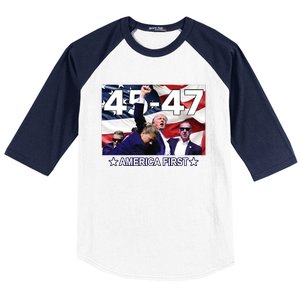 Trump 45 – 47 America First Baseball Sleeve Shirt