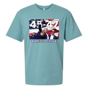 Trump 45 – 47 America First Sueded Cloud Jersey T-Shirt