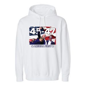 Trump 45 – 47 America First Garment-Dyed Fleece Hoodie