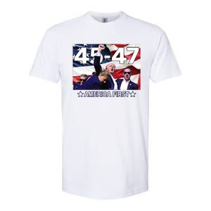 Trump 45 – 47 America First Softstyle CVC T-Shirt