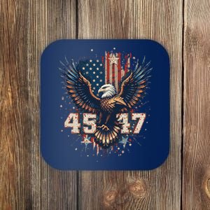 Trump 45 47 American Flag Graphic Coaster