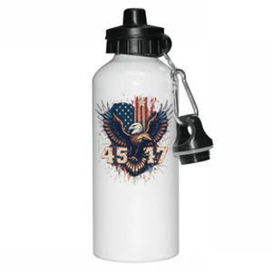 Trump 45 47 American Flag Graphic Aluminum Water Bottle