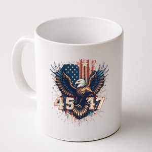 Trump 45 47 American Flag Graphic Coffee Mug