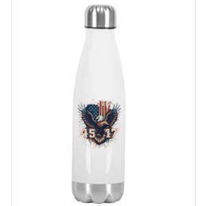 Trump 45 47 American Flag Graphic Stainless Steel Insulated Water Bottle