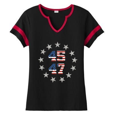 Trump 45 47 Ladies Halftime Notch Neck Tee