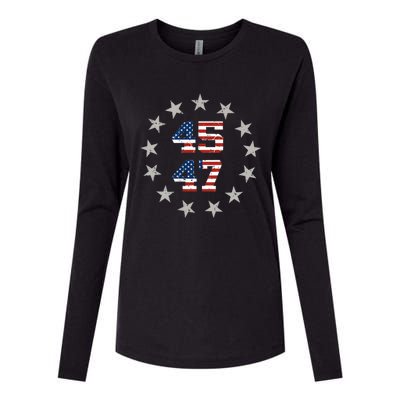 Trump 45 47 Womens Cotton Relaxed Long Sleeve T-Shirt