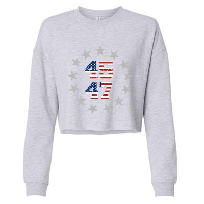 Trump 45 47 Cropped Pullover Crew