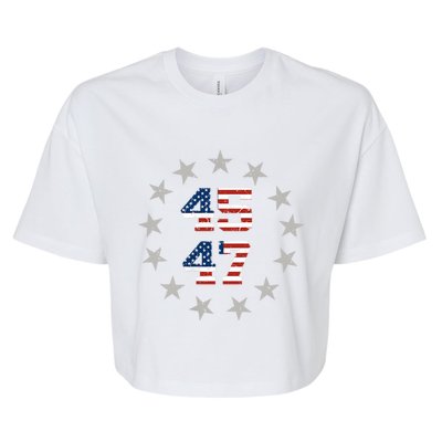 Trump 45 47 Bella+Canvas Jersey Crop Tee