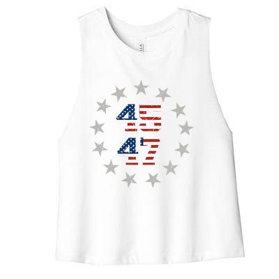 Trump 45 47 Women's Racerback Cropped Tank