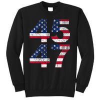 Trump 45 47 2024 President Vintage Tall Sweatshirt