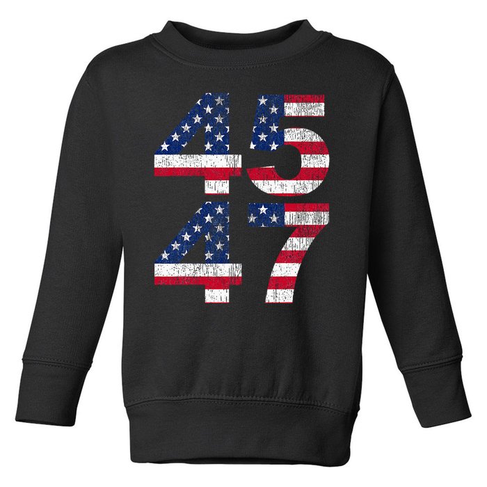 Trump 45 47 2024 President Vintage Toddler Sweatshirt