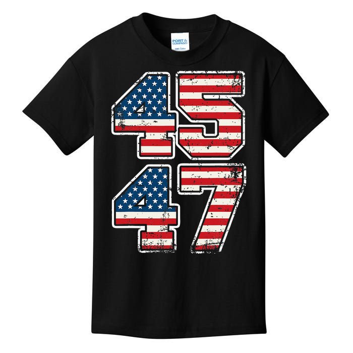 Trump 45 47 2024 President Vintage Kids T-Shirt