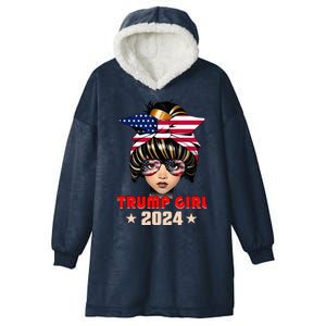 Trump 45 47 Trump Girl 2024 Hooded Wearable Blanket