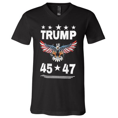 Trump 45 47 V-Neck T-Shirt