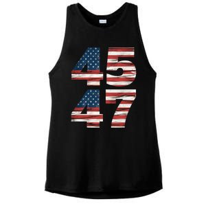 Trump 45 47 American Flag Republican Trump 2024 President Gift Ladies PosiCharge Tri-Blend Wicking Tank