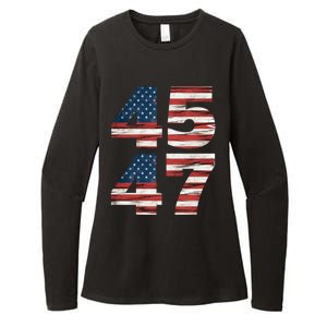 Trump 45 47 American Flag Republican Trump 2024 President Gift Womens CVC Long Sleeve Shirt