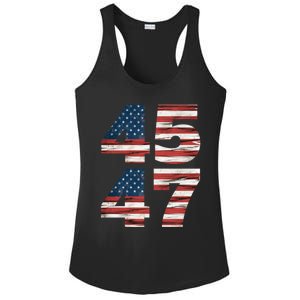 Trump 45 47 American Flag Republican Trump 2024 President Gift Ladies PosiCharge Competitor Racerback Tank