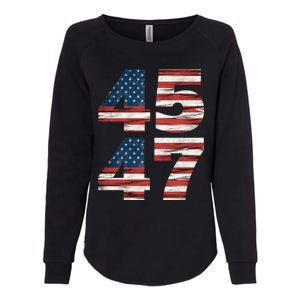 Trump 45 47 American Flag Republican Trump 2024 President Gift Womens California Wash Sweatshirt