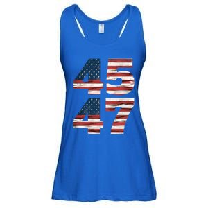 Trump 45 47 American Flag Republican Trump 2024 President Gift Ladies Essential Flowy Tank