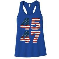 Trump 45 47 American Flag Republican Trump 2024 President Gift Women's Racerback Tank