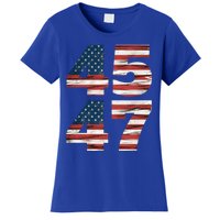 Trump 45 47 American Flag Republican Trump 2024 President Gift Women's T-Shirt