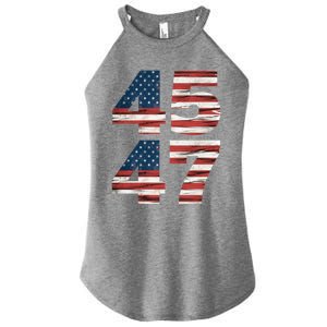 Trump 45 47 American Flag Republican Trump 2024 President Gift Women's Perfect Tri Rocker Tank