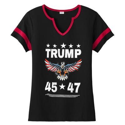 Trump 45 47 Ladies Halftime Notch Neck Tee