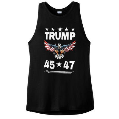 Trump 45 47 Ladies PosiCharge Tri-Blend Wicking Tank