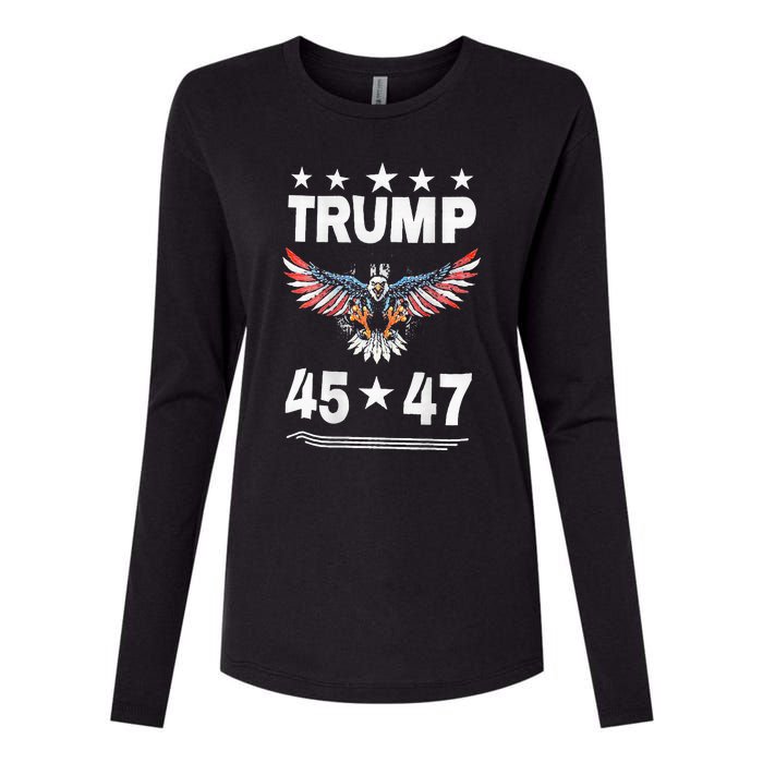 Trump 45 47 Womens Cotton Relaxed Long Sleeve T-Shirt