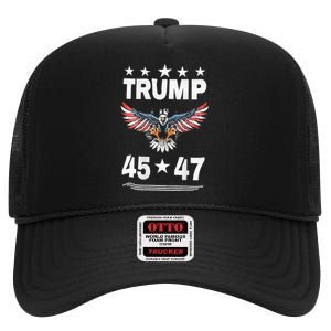 Trump 45 47 High Crown Mesh Back Trucker Hat